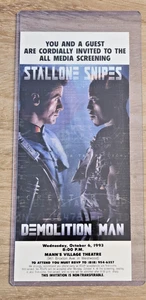 Biglietto Demolition Man proiezione media film Stallone Snipes Mann teatro 10/6/93 - Foto 1 di 4