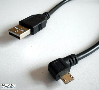 GENERIQUE Cable USB / Micro USB 90° 30 cm Charge + Donnée - Charging & Data Right Angle