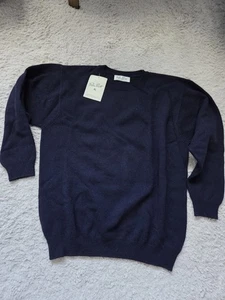 Peter Scott Made In Scotland 100% Lambswool Sweater Navy Blue Size Small - Bild 1 von 5