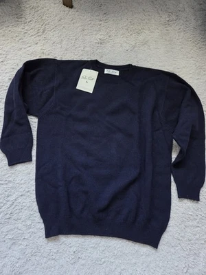 Peter Scott Made In Scotland 100% Lambswool Sweater Navy Blue Size Small - Bild 1 von 4