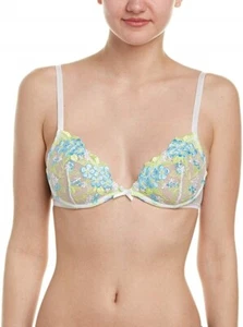 Sujetador bralette bordado Hanky Panky 169147 para mujer blanco/azul verdadero talla mediana - Imagen 1 de 2