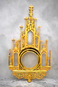 Verziertes gotisches Ornament, ganz Messing, komplett vergoldet (CU49) Kelch Co. - Bild 1 von 6