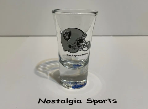 Vintage LOS ANGELES LA RAIDERS "GRAND" SHOT GLASS PAPEL Team NFL NEW Old Stock Cover