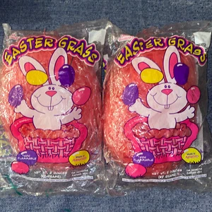 NEW Vintage Easter Grass Pink USA Set For Easter Baskets Crafting Decor - Bild 1 von 4