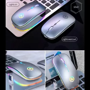 USB PC Laptop Rechargeable Mouse Wireless & Wired Slim Optical Charging Mouse - Picture 1 of 14