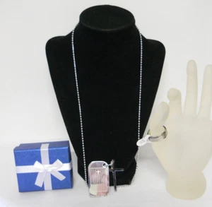 Collar, etiqueta, anillo giratorio de 29" Nuestro Padre El Señor Oración del Señor talla 12 #1069 - Imagen 1 de 7