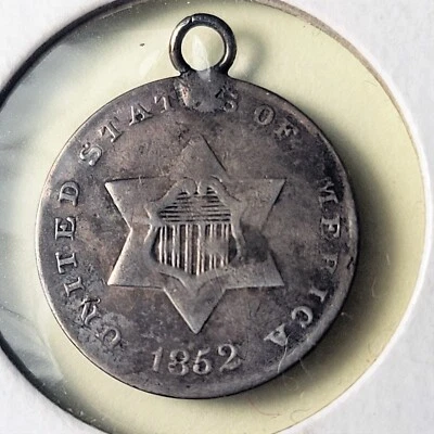 1852 3 Cent Silver Type Coin Nice Circulated Coin for Necklace - Image 1 of 4