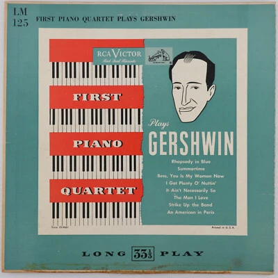 The First Piano Quartet – Plays Gershwin - 10" LP Record RCA Red Seal LM 125 - Image 1 of 4