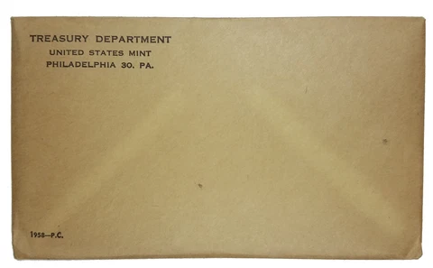 1958 US Mint Silver Proof Set Original Flat Pack Envelope ~ SEALED & UNOPENED #1 Cover