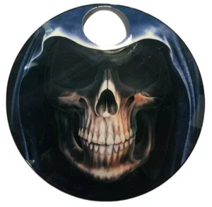Skull In Hood Custom Fuel Door Capper Fits Over Harley Touring Bike Road Glide - Picture 1 of 2