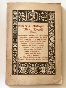 Catalogo Asta Libreria Antiquaria U. Hoepli - Novembre 1923 - Picture 1 of 2