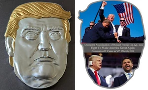 Donald Trump Attentat Gold Silber Münze JD Vance US Flagge Präsident - Bild 1 von 19