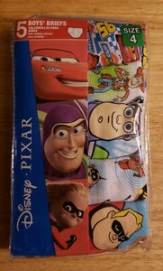Disney Pixar Boy's Briefs, Underwear, 5 Pack, Assorted (size 4) New. Ships free  - Picture 1 of 6