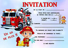 5 - 12 ou 14 cartes invitation anniversaire pompier réf 458
