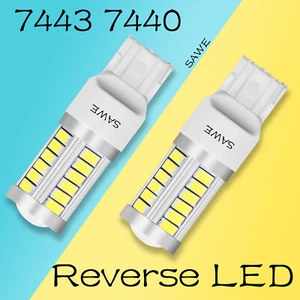 2 x SAWE Super White Canbus 7443 7440 5630 33SMD LED Back Up Reverse Light Bulbs - Picture 1 of 7
