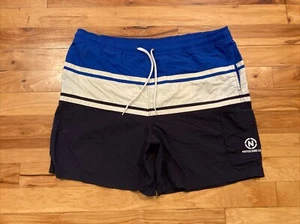 Nautica Black Mesh Lined Swim Trunks Pool Boardshorts Mens Tag 2XL Fits 44 x 7 - Picture 1 of 12
