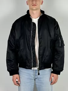 Bomber vintage reversibile invecchiato MA-1 nero - Foto 1 di 21