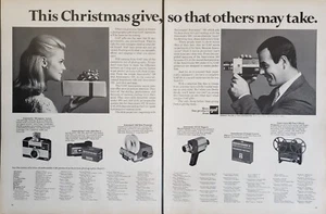 1967 GAF Anscomatic Movie Cameras Slide Projectors 2 Page Print Ad B - Picture 1 of 1