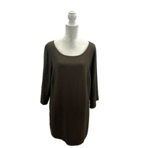 Soft Surroundings Women's Top Tunic Cotton Lagen Look Side Slits Art Teacher 1X - Picture 1 of 7