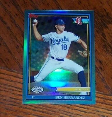 2021 Topps Pro Debut - Ben Hernandez - #PDC-178 Aqua Chrome Refractor 68/75 - Image 1 of 3