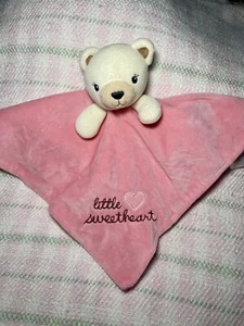 BABY STARTERS GIRL CREAM POLAR BEAR LOVEY RATTLE PINK BLANKET LITTLE SWEETHEART - Picture 1 of 12