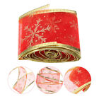  2 Rolls Decorative Ribbon Christmas Ornament Wired Printing Wrapping Party