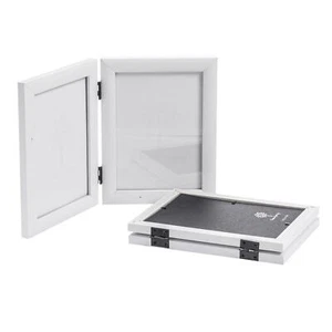 Double Photo Frame Picture Frames Folding Standing Hinged White 13x18cm x2 - Picture 1 of 4
