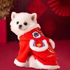 Pet Clothes for Chinese Spring Festival Cat Dog Hoodies Coat Red for Cosplay