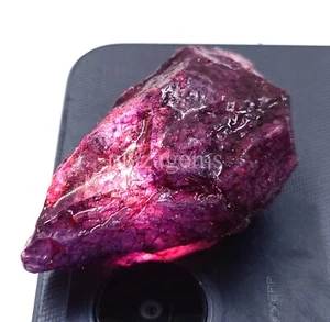 DYED NATURAL 166 CT CERTIFIED BRAZIL PURPLE AMETHYST ROUGH LOOSE GEMSTONE 5ARF - Picture 1 of 10