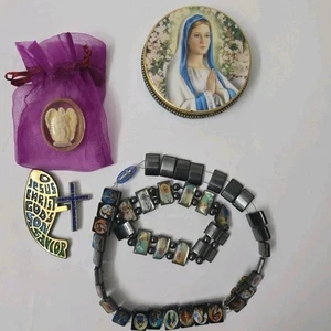 Konvolut christlicher Modeschmuck 1 Roasry im Etui, 1 Halskette und Armband Set + - Bild 1 von 5