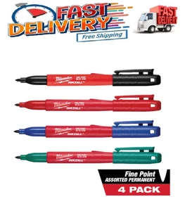 INKZALL Marcatori Permanenti Multicolore Punta Fine Cantiere (Confezione da 4) - Foto 1 di 4