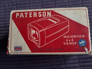 VINTAGE PATERSON MAJORVIEW 6x6 SLIDE VIEWER PROJECTOR SCREEN BOXED - Picture 1 of 5