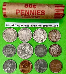 RIESIGE U.S. MÜNZSAMMLUNG LOT 60+ MÜNZEN INDIAN HEAD BUFFALO NICKEL STEEL PENNIES - Bild 1 von 4