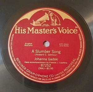 1916 HMV Berliner Gram-O-Phone Co. A Slumber Song Sung By Johanna Gadski #87252 - Picture 1 of 13
