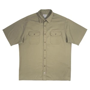 Carhartt Khaki Hellbraun Beige Relaxed Fit Kurzarm Twill Arbeitshemd XL Workwear - Bild 1 von 9
