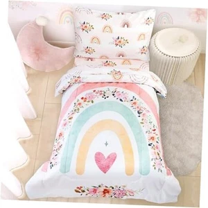 Toddler Bedding Sets for Girls, Rainbow Toddler Crib Bedding Floral & Rainbow - Picture 1 of 7