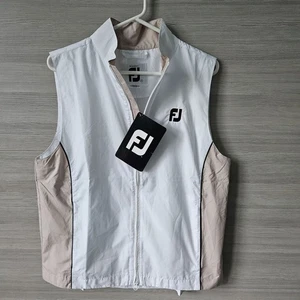 FootJoy Damen Zip Windshirt Weste weiß Größe M leicht wasserabweisend leiser Wind - Bild 1 von 21