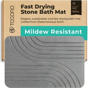 Papel pintado bano piedra 235x15 pulg seco rapido elegante antideslizante gris grafito - Imagen 1 de 12