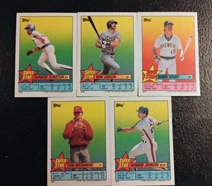 VINTAGE 1989 Topps Mini SUPER STAR Browning Gibson Yount Johnson Dunston - Picture 1 of 2