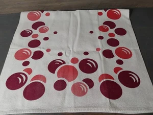 Vintage Martex Dry Me Dry Dish Tea Hand Towel Art Deco Bubbles Red 17.5x31 - Picture 1 of 3