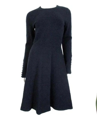 LELA ROSE NAVY FLORAL JACQUARD KNIT KNEE LENGTH FIT & FLARE DRESS SZ.XS - Image 1 of 4