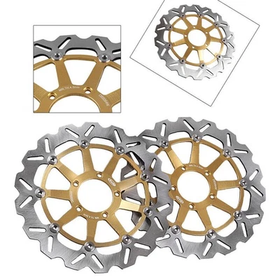 1 Pair Front Brake Disc Rotors for Ducati 749 2002 2003 2004 2005 2006 2007 Gold - Image 1 of 4