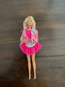 Vintage 1993 Paint ‘N Dazzle Barbie Doll Blonde #10039 Unpainted Outfit Pink - Picture 1 of 14