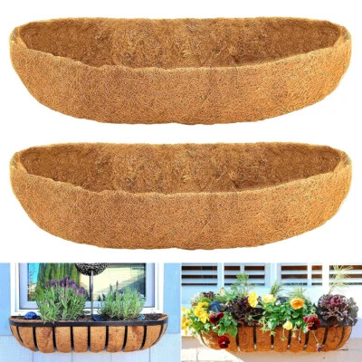 Coir Trough Coconut Liner Planting Flower Wall Hanging Basket Planter Window Box - Image 1 of 4