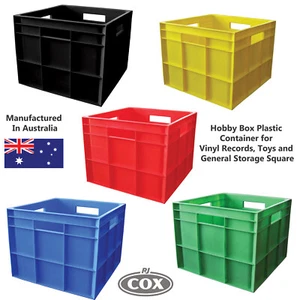 Hobby Box Plastic Container for Vinyl Records, Toys and General Storage Square - Picture 1 of 13