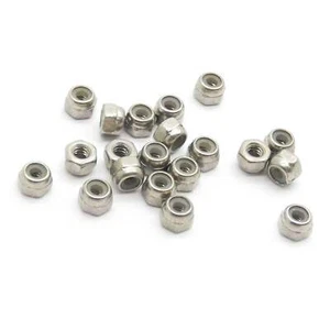 20 pz M2 Dado di bloccaggio nylon 304 acciaio inox DIN985 - Foto 1 di 2