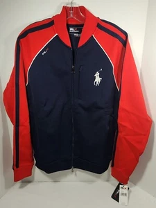 VINTAGE Ralph Lauren RLX Fitness Men's Ful Zip Sweatshirt Medium Red / Blue NWT - Picture 1 of 20
