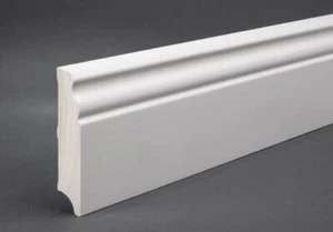 Fußleiste Sockelleiste Massivholz 20x100 mm Bremer/Hamburger Profi weiß lackiert - Bild 1 von 1
