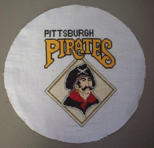 Pittsburgh Pirates Baseball logo cross stitch circle - Picture 1 of 2