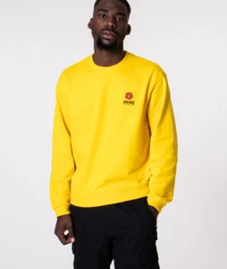 Kenzo Oversized Fit Crest Logo Classic Sweatshirt Yellow Size XXL 2714 - Picture 1 of 3